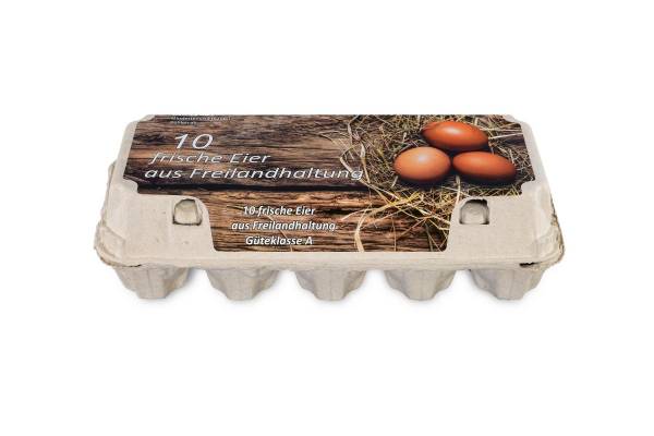 Eierschachteln für 10 Eier, mit Aufdruck Freilandhaltung, 154 Stück