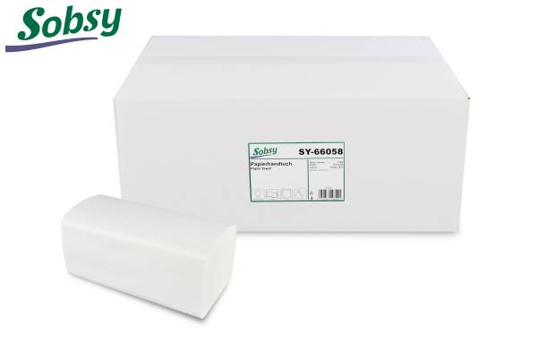 Sobsy Papierhandtücher, 2-lg., 21 x 21 cm, V-Falz, hochweiß, Zellstoff