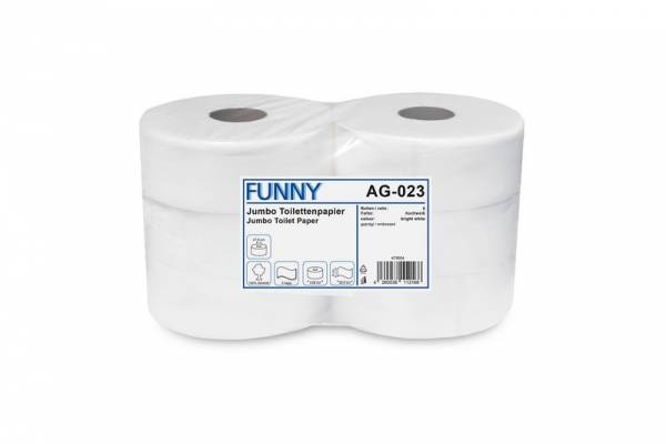 Funny Jumbo Toilettenpapier, 2-lagig, hochweiß, Ø28 cm, Zellstoff