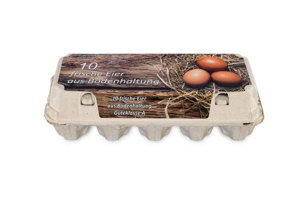 Eierschachteln für 10 Eier, mit Aufdruck Bodenhaltung, 154 Stück