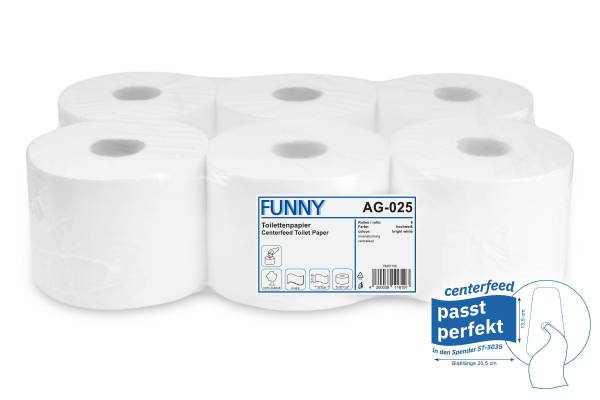 Centerfeed Jumbo Toilettenpapier, 2-lagig, Zellstoff