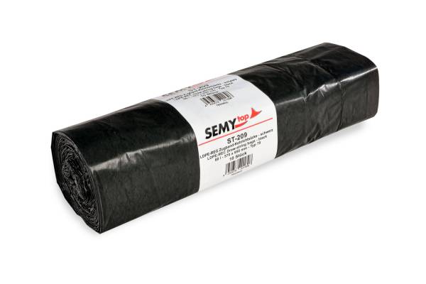 SemyTop Zugbandsäcke, schwarz, 60 Liter - Typ 70, 200 Stück