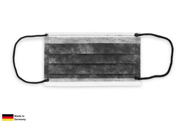 SemyCare Mund- und Nasenbedeckung, schwarz, 3-lagig, 100 Stück