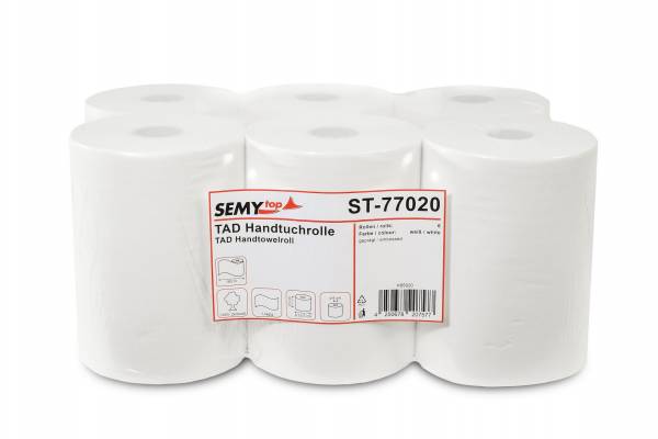 SemyTop Handtuchpapier-Rolle, Premium, TAD, 20cm, 1-lg, weiß