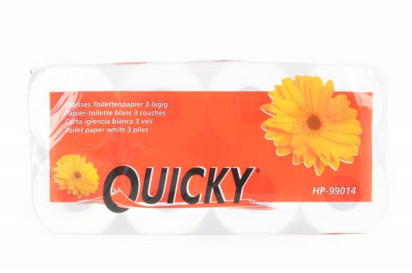 Quicky Toilettenpapier, 3-lagig mit Blumenprägung