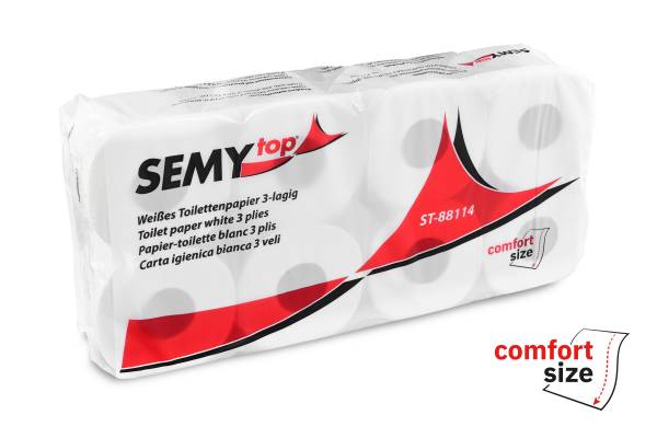 SemyTop Toilettenpapier, 3-lagig mit Motivprägung, 250 Blatt